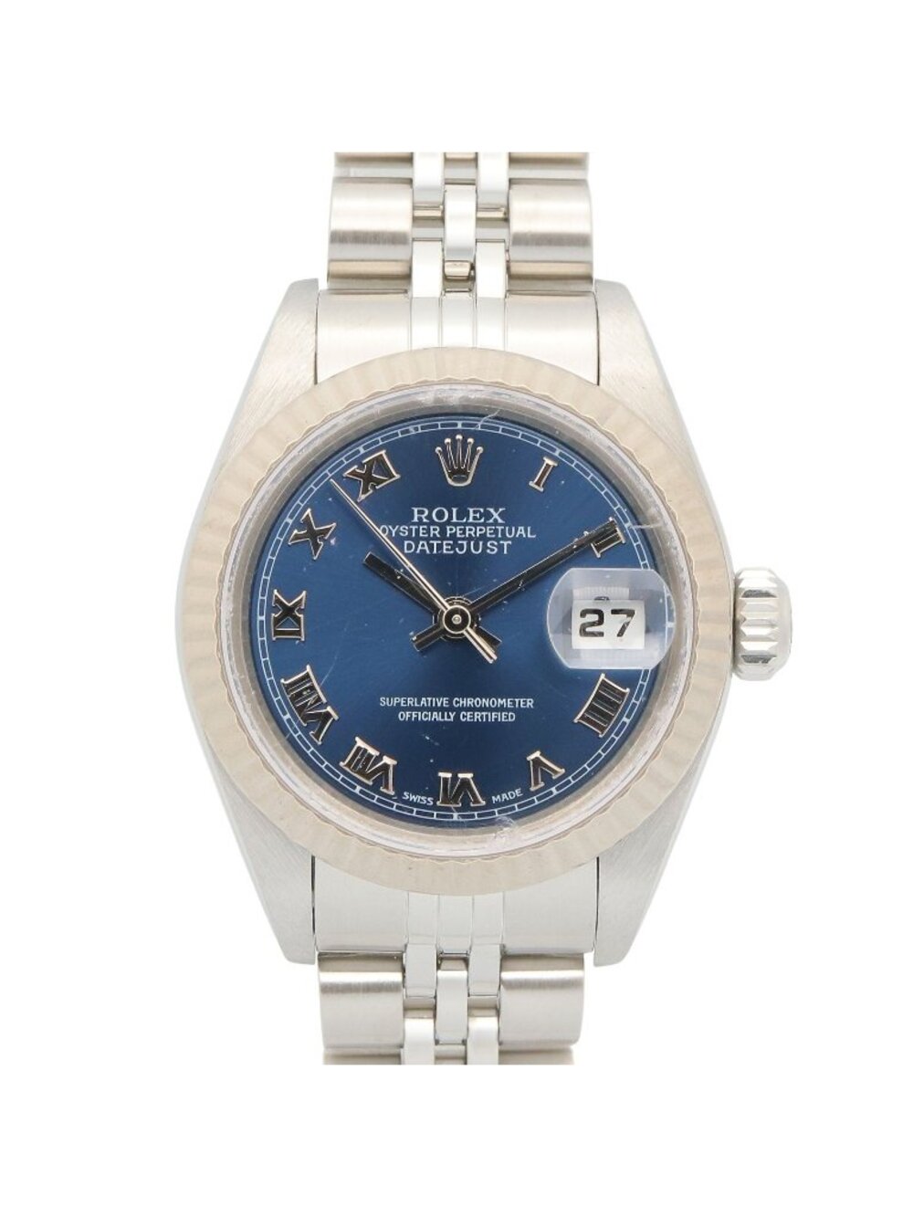 Rolex Datejust P Number BL RO 18k White Gold Stainless Steel